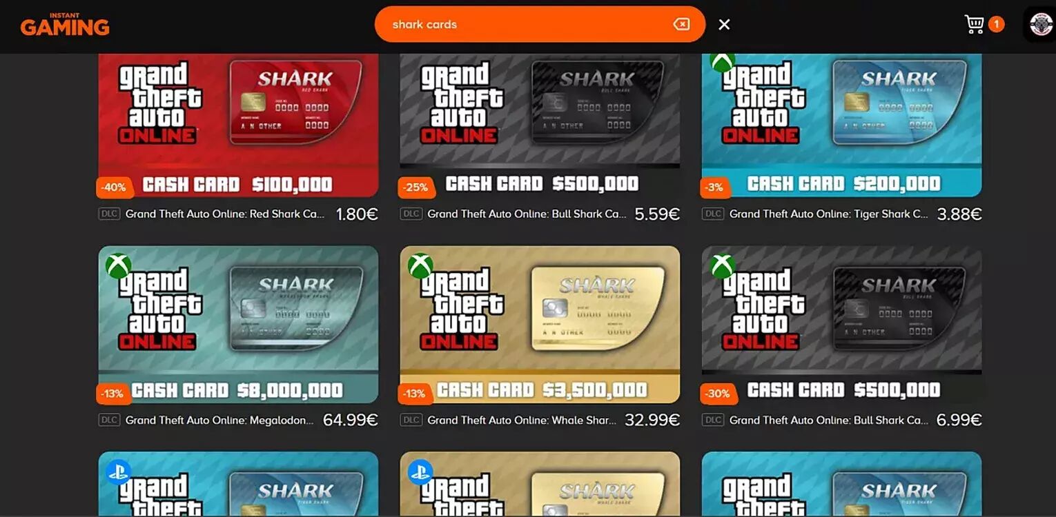 Instant Gaming Shark Cards