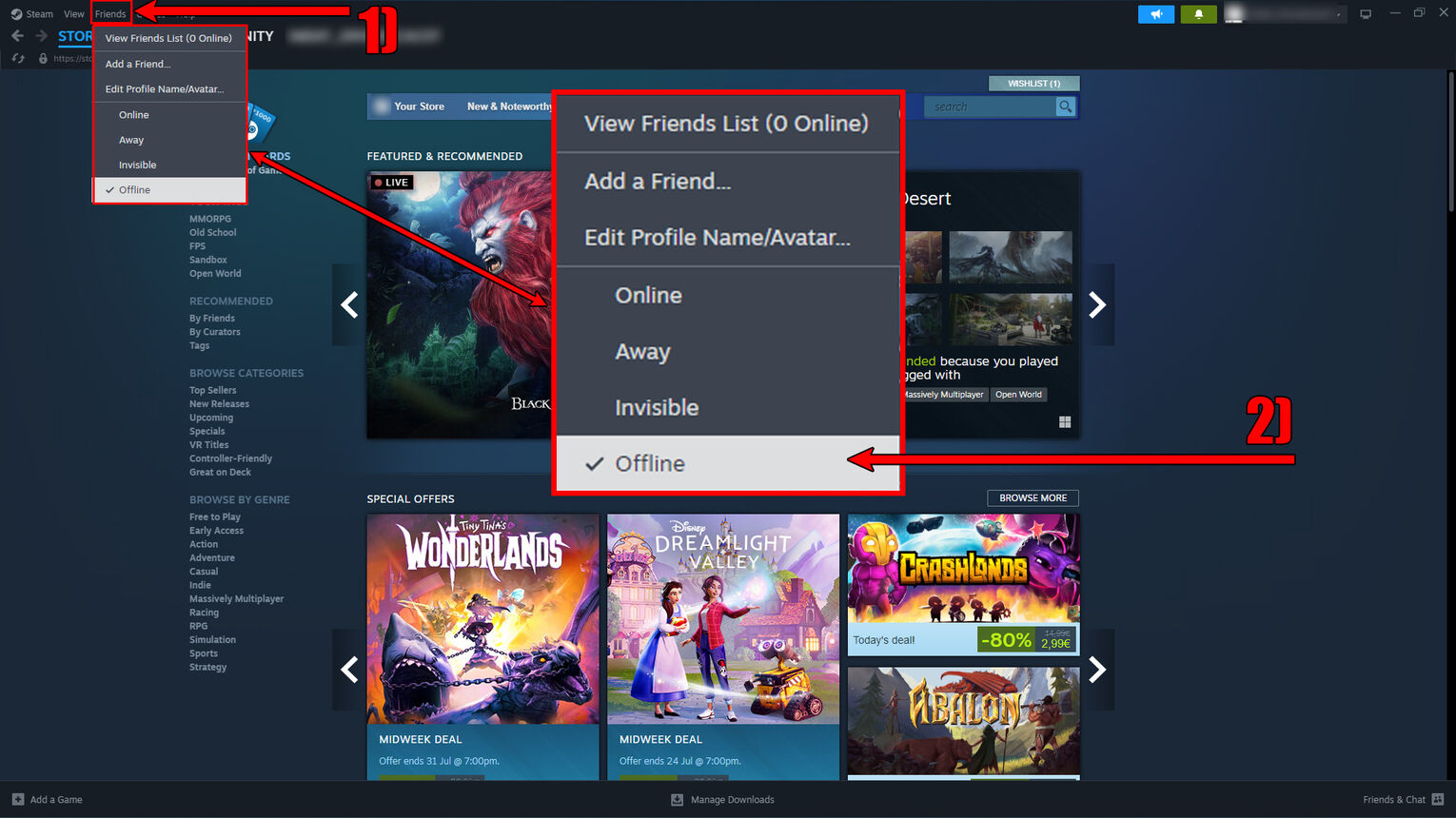 Steam Hide Games from Friends Account Appear Offline
