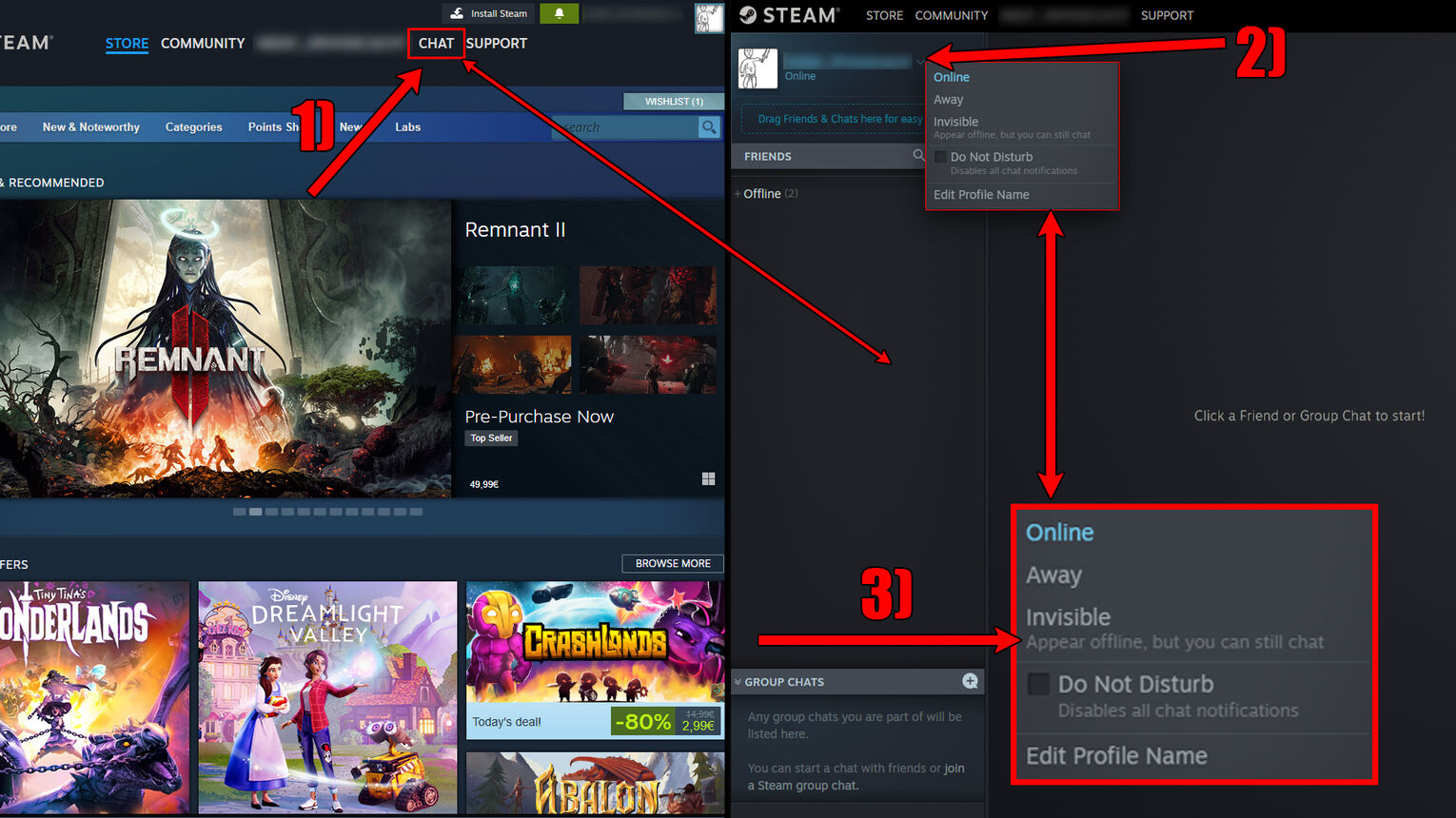 Steam How to Appear Offline in Browser