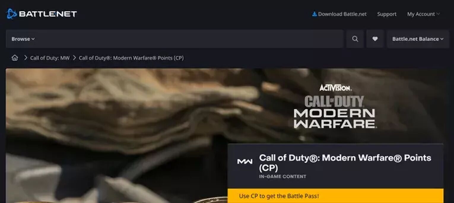 Buying COD Points from Battle.net
