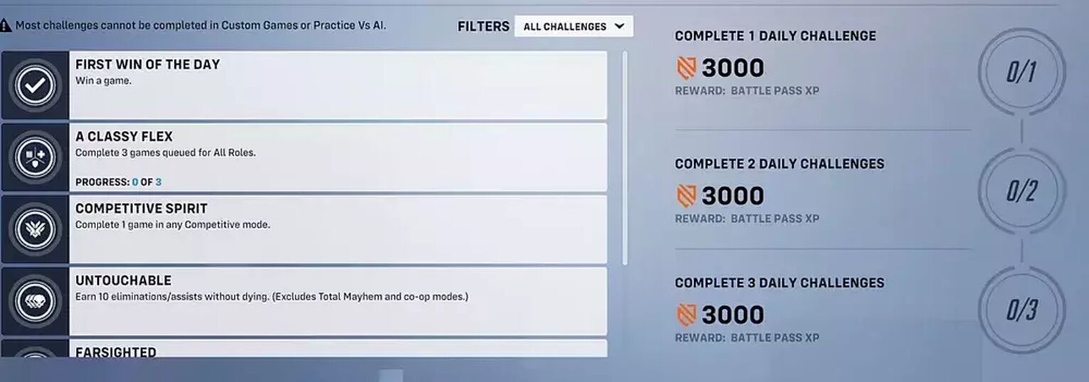 Daily Challenges Overwatch