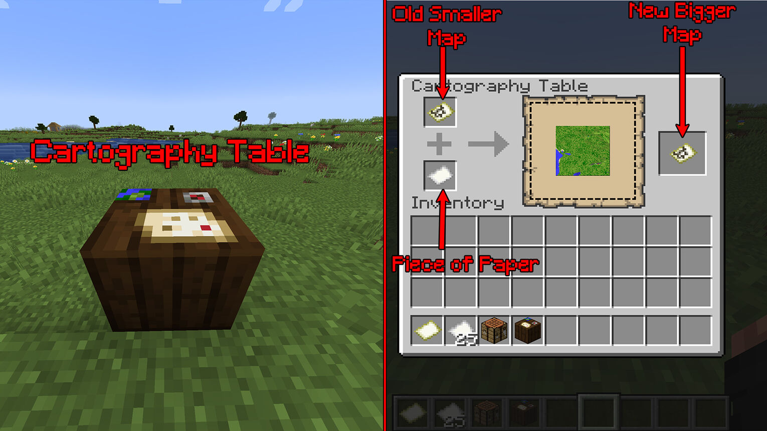 Minecraft Increase Map Size Cartography Table