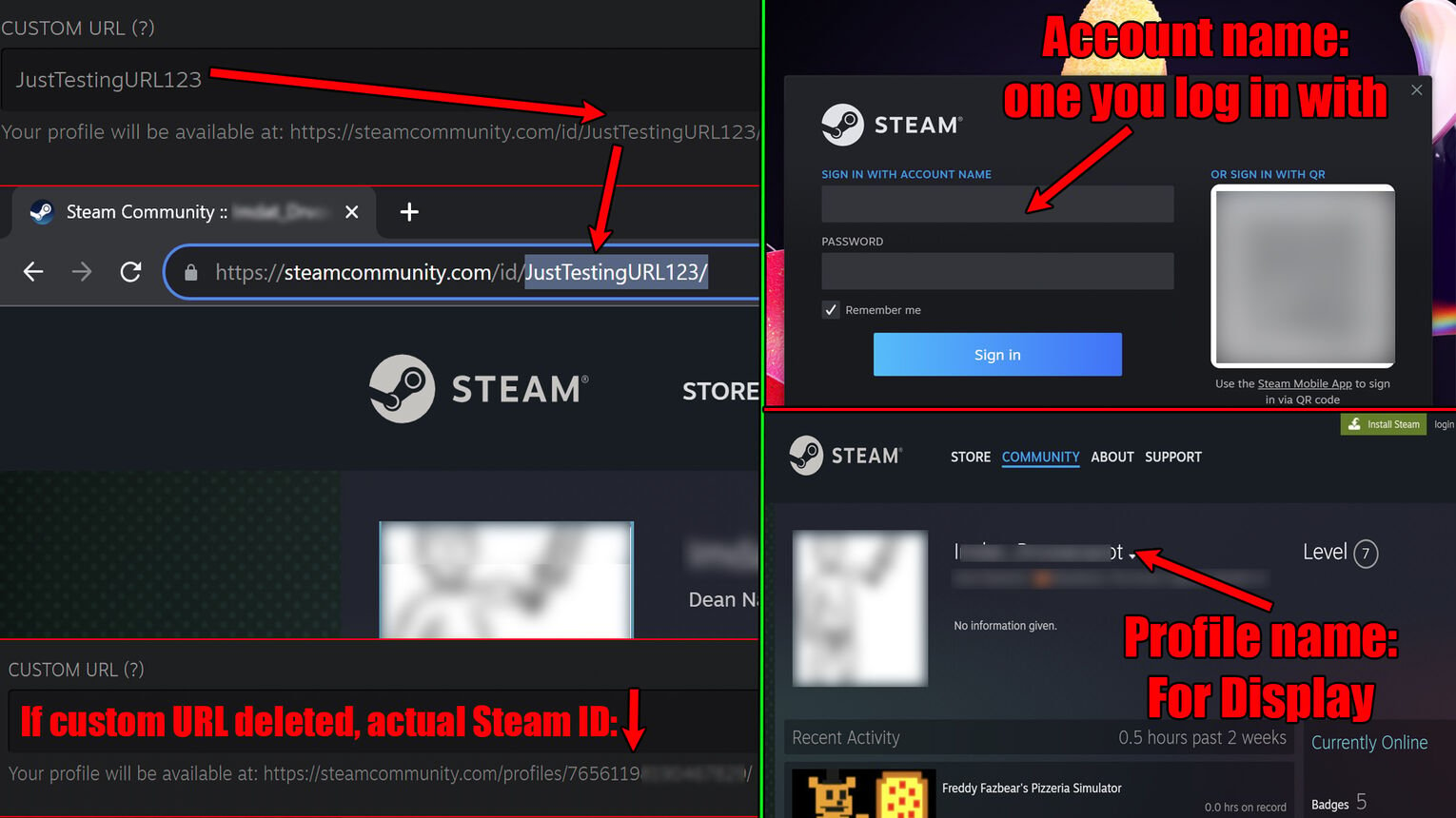 Steam ID Account Name Profile Name Differences