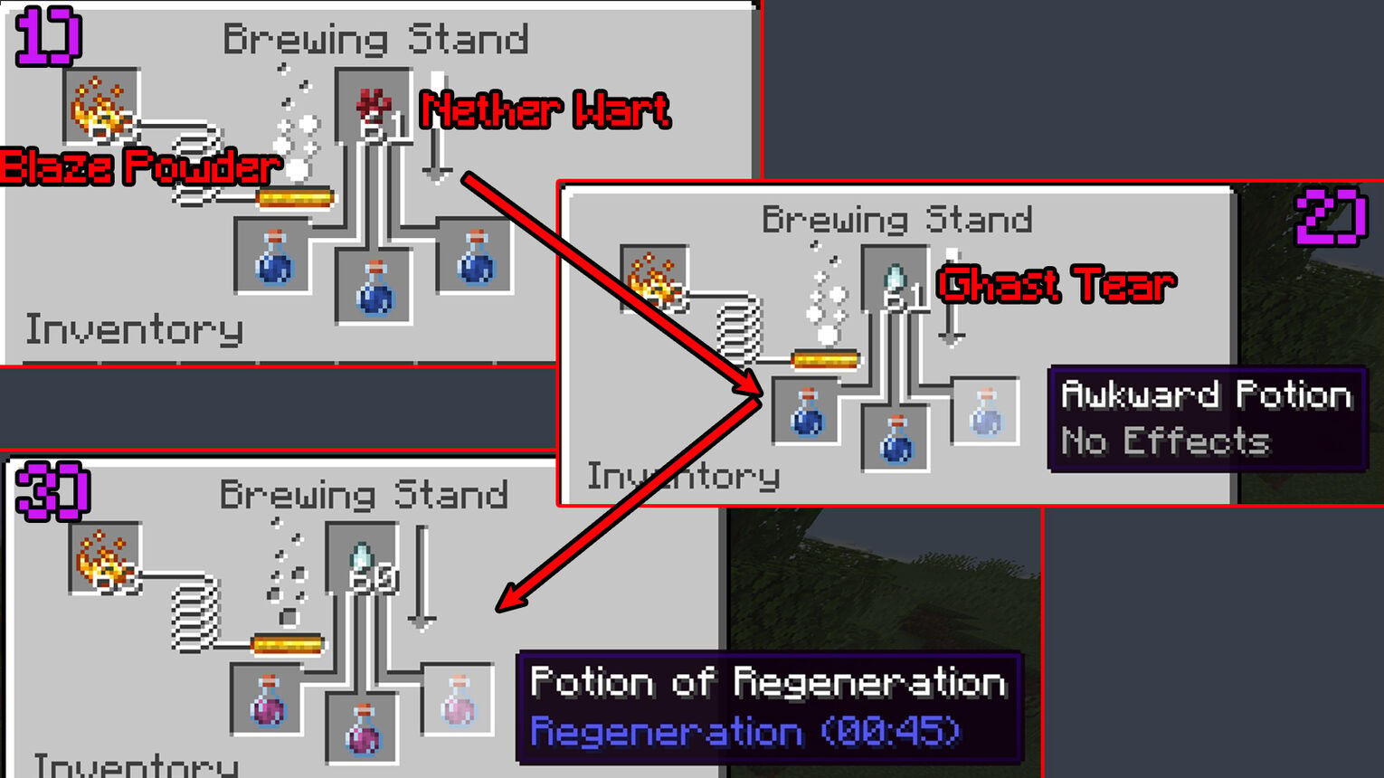 Minecraft How to Make Potion of Regeneration