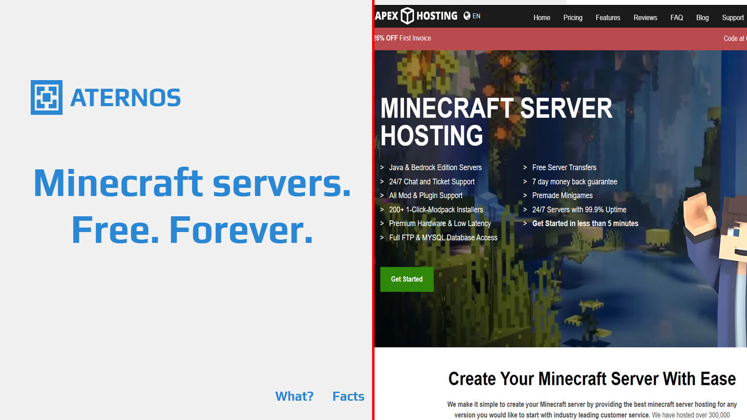 Minecraft Server Hosts Aternos Apex