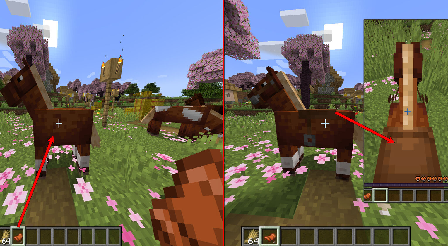 Minecraft Apply Saddle to Horse