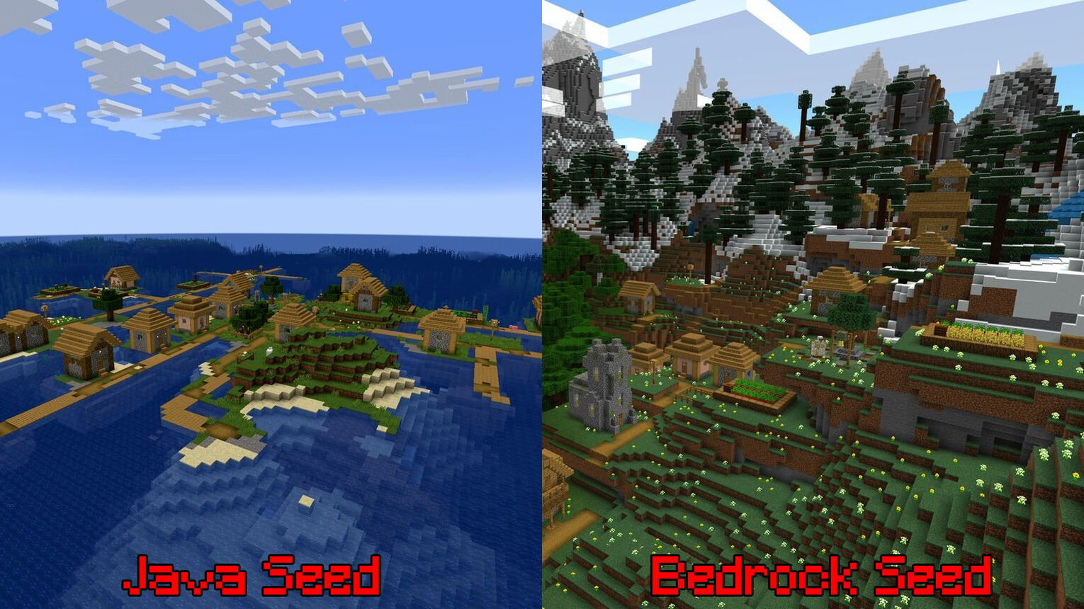 Minecraft Village Seeds Java and Bedrock