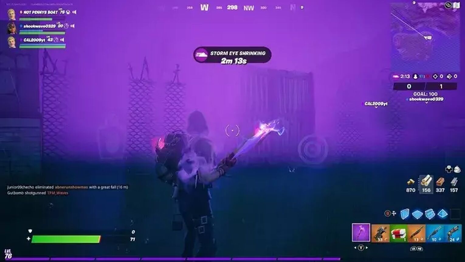 Follow The Purple Line to Stay Alive in Fortnite storm