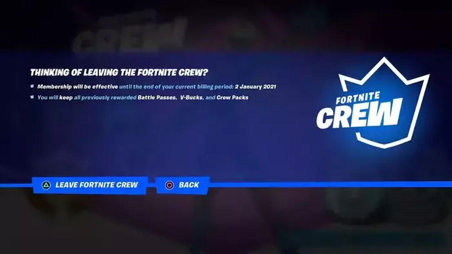 Cancel Your Fortnite Crew Subscription on PlayStation