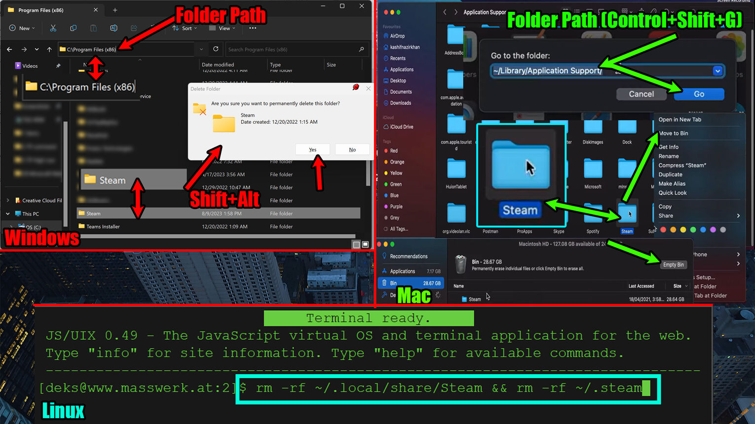 How to Uninstall Steam by Deleting Folder