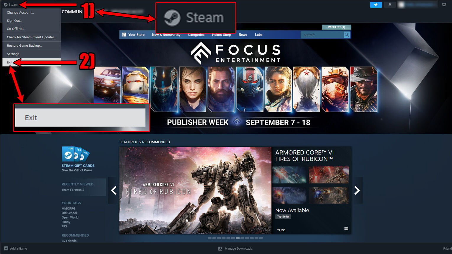 Steam Disable Notifications by Closing Client App