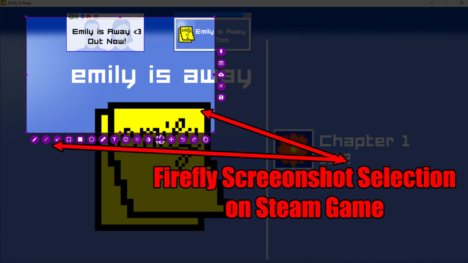 Steam Firefly In-Game Screenshot Selection