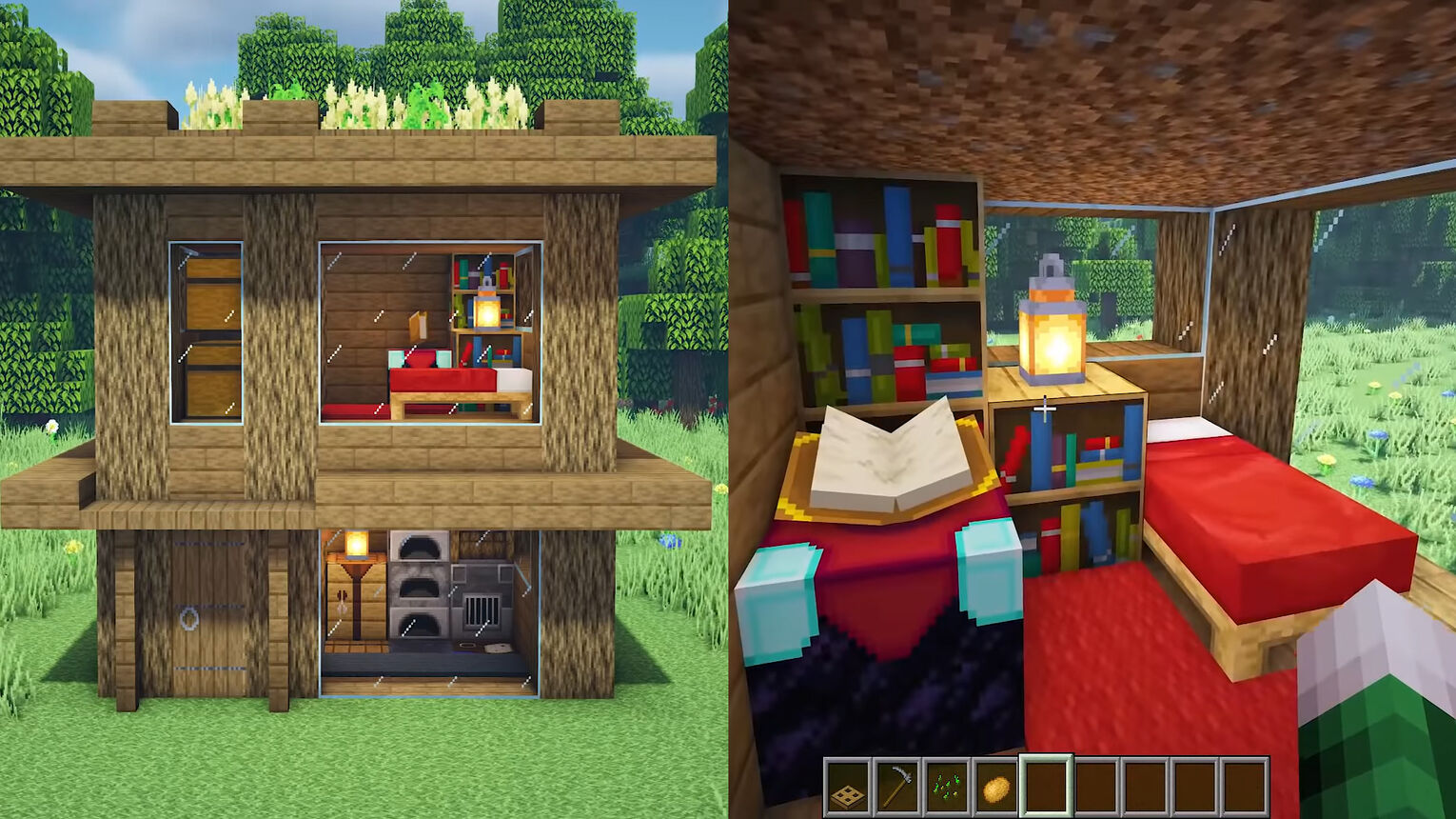 Minecraft Small House Idea With Farm On Roof