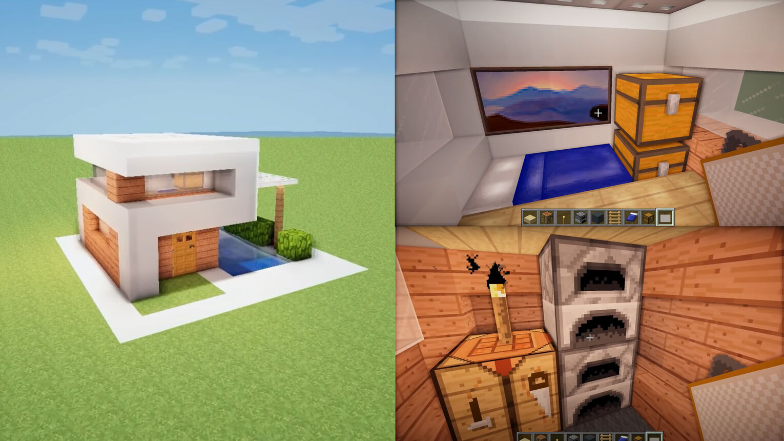 Minecraft Small Modern House With Pool