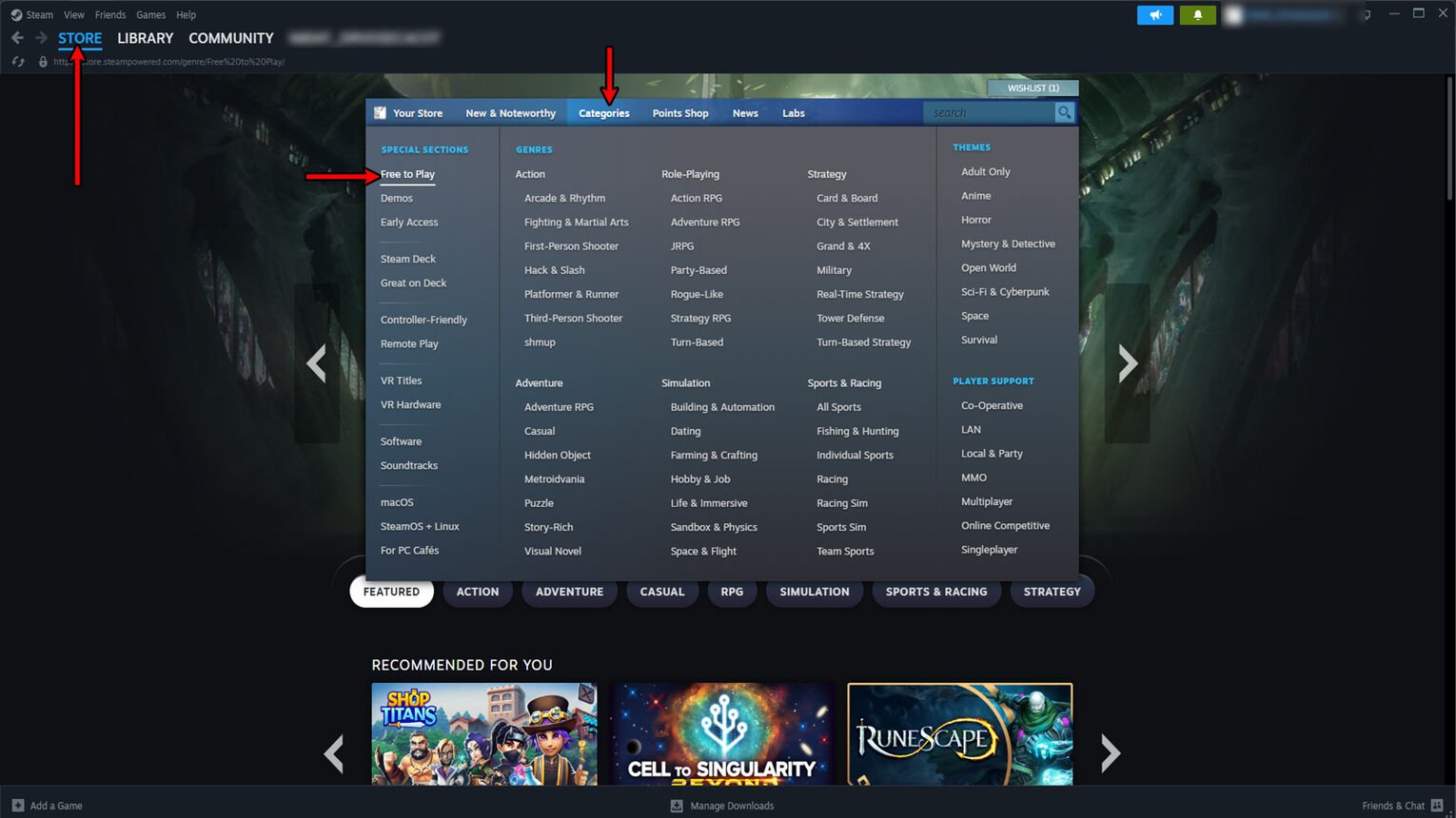 Steam Store Free To Play Games Category