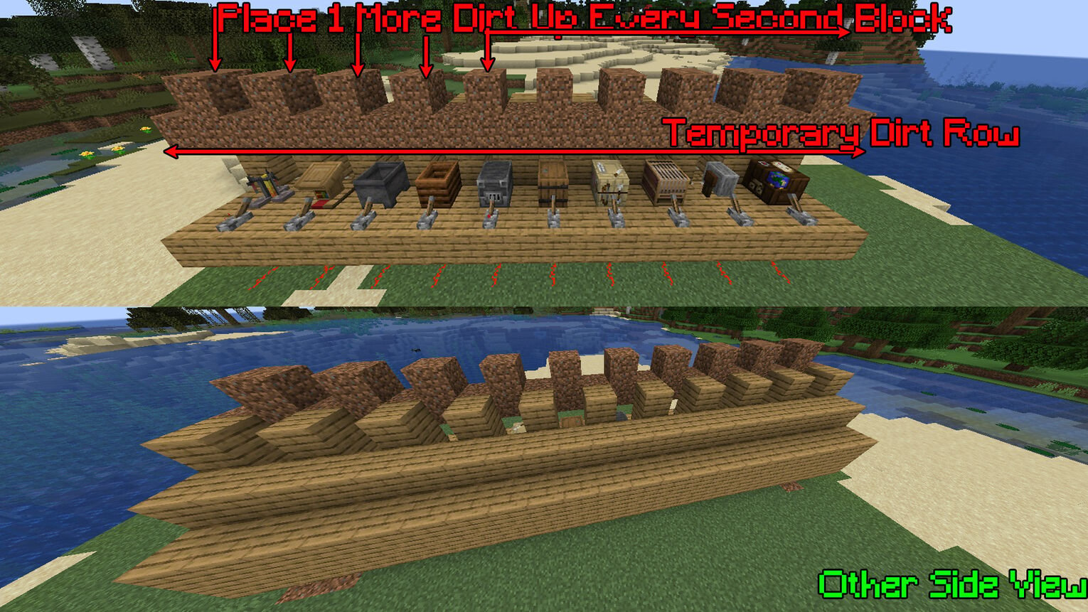 Minecraft Villager Trading Hall Temporary Dirt Roof