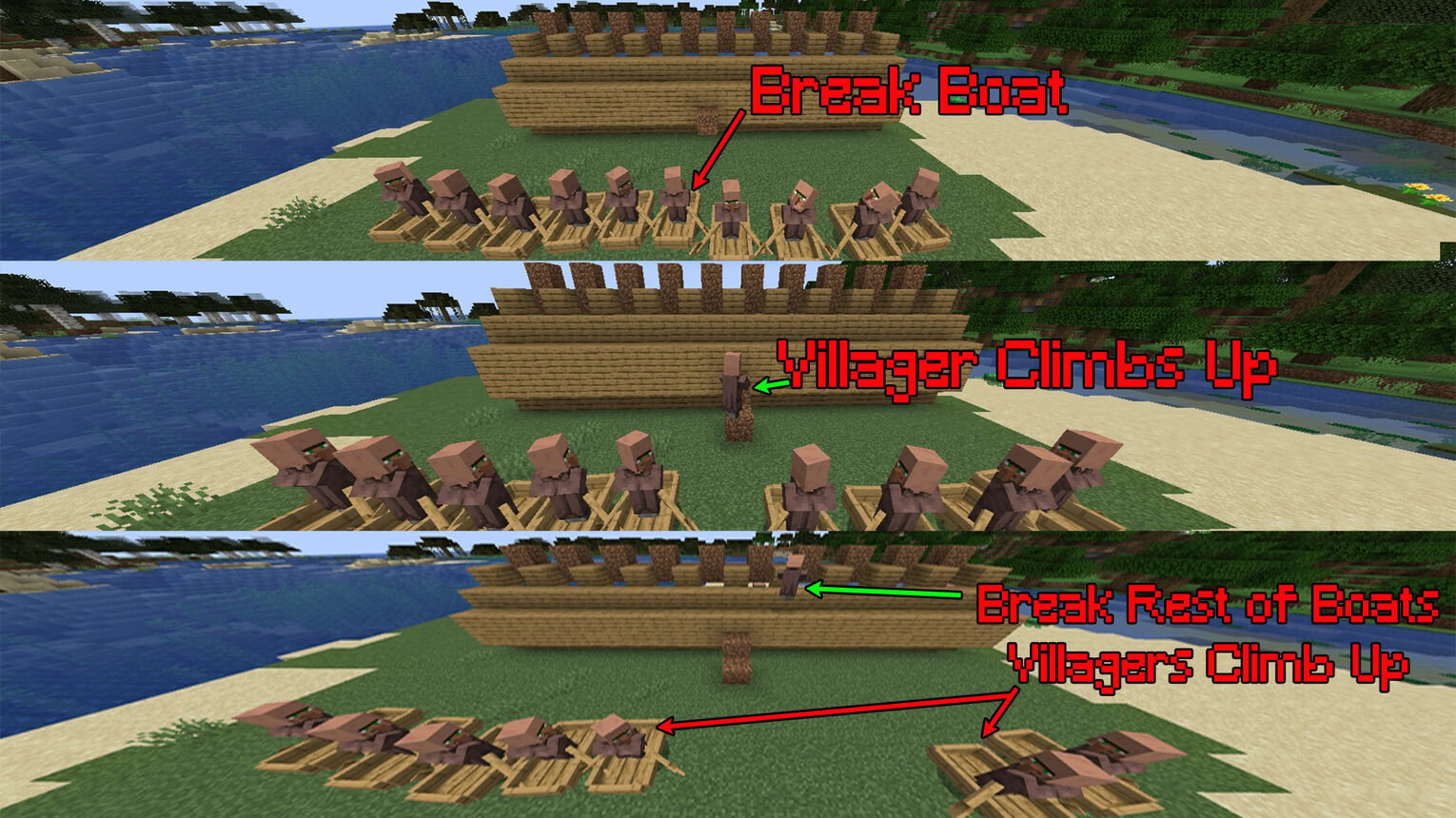 Minecraft Trading Hall Transport Villagers Using Boats