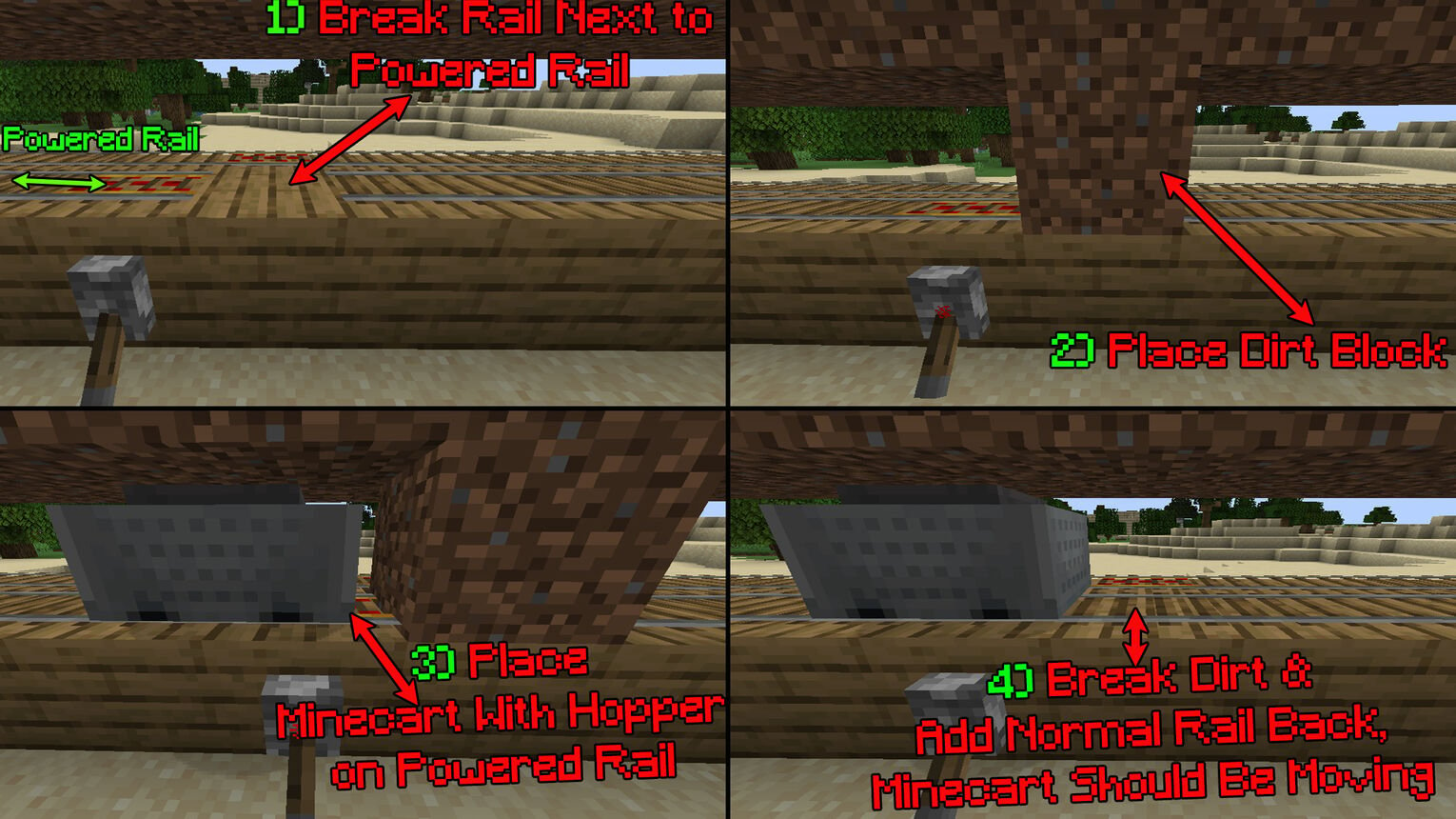 Minecraft Bamboo Farm Moving Minecart with Hopper Placement