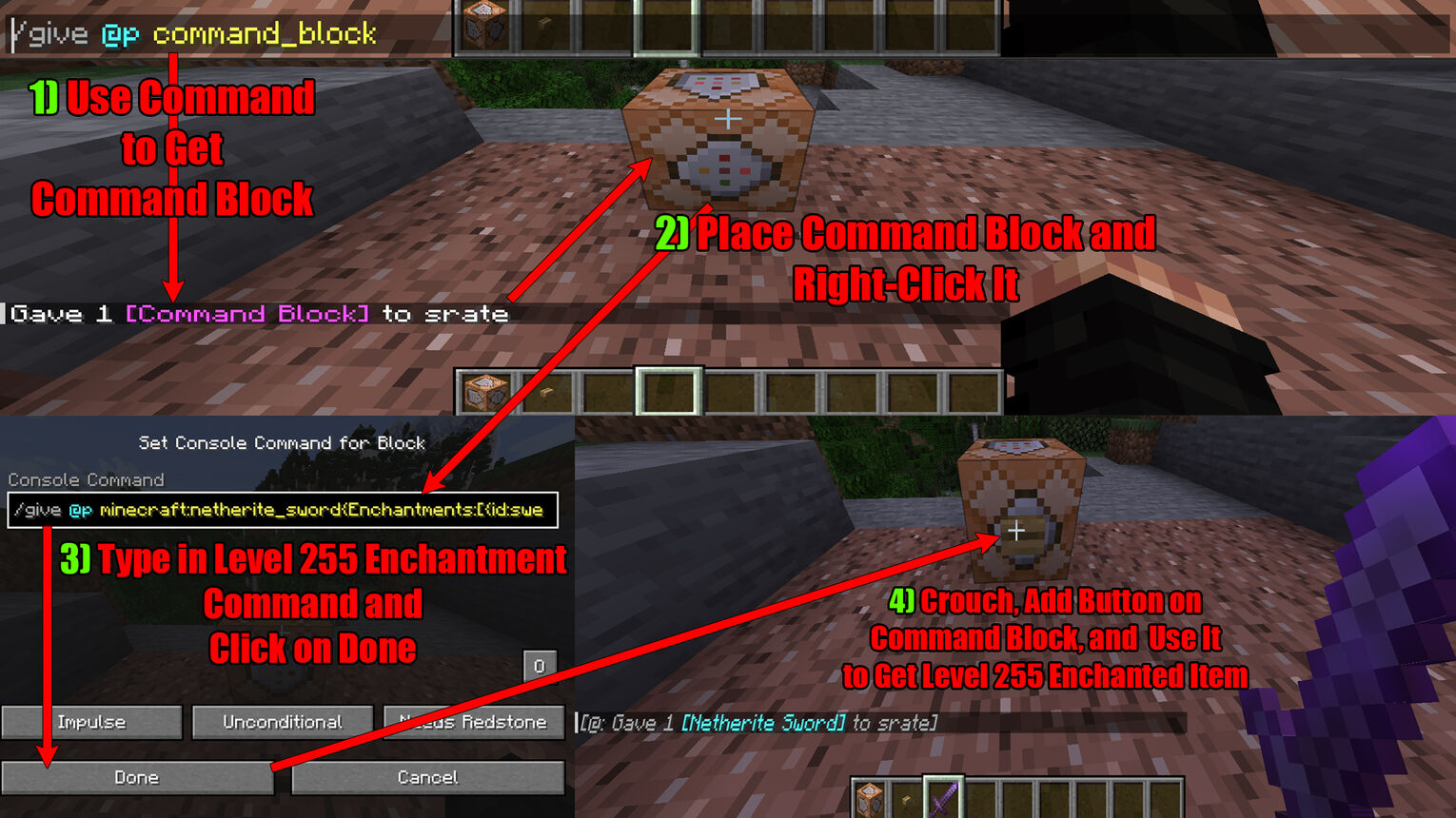 Minecraft How to Get Level 255 Enchantments Using Command Block