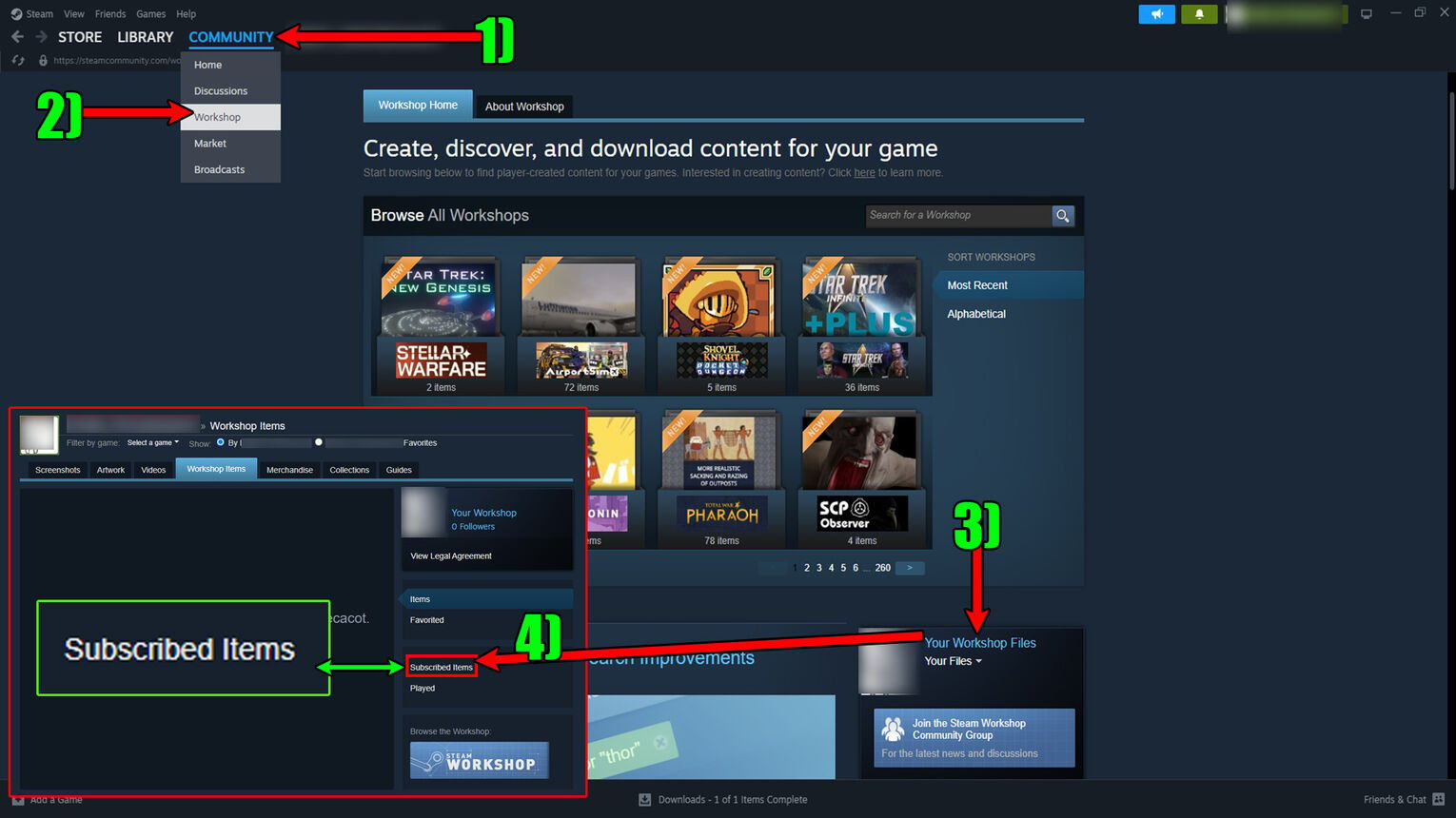 Steam How to Find Subscribed Workshop Mods on Client