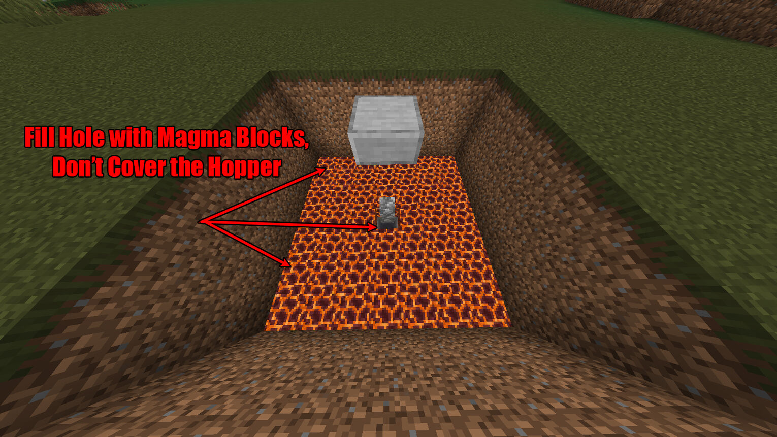 Minecraft Slime Farm Magma Block Hole Fill