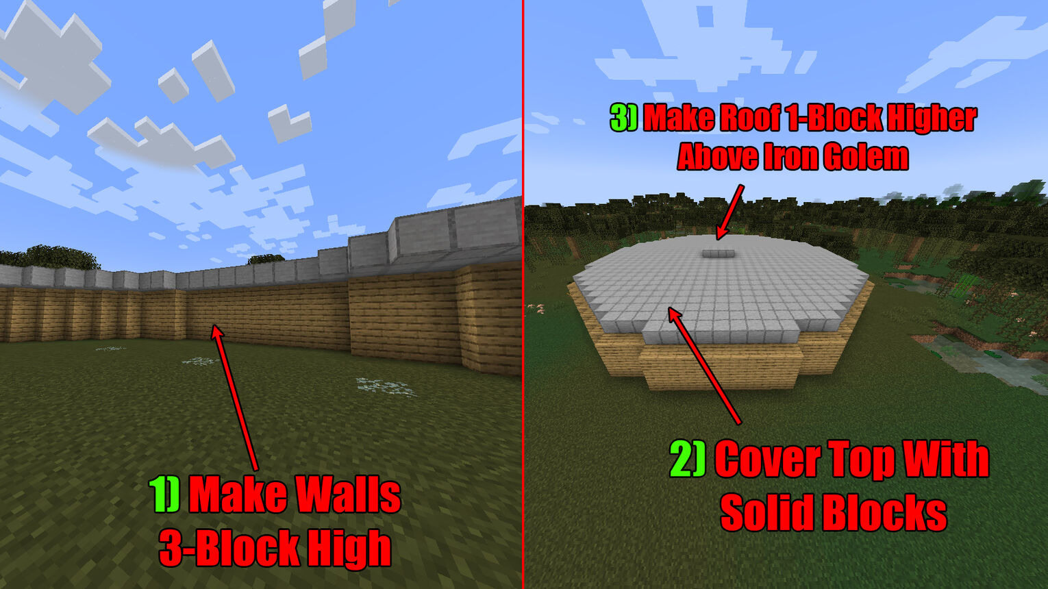 Minecraft Slime Farm Walls and Roof