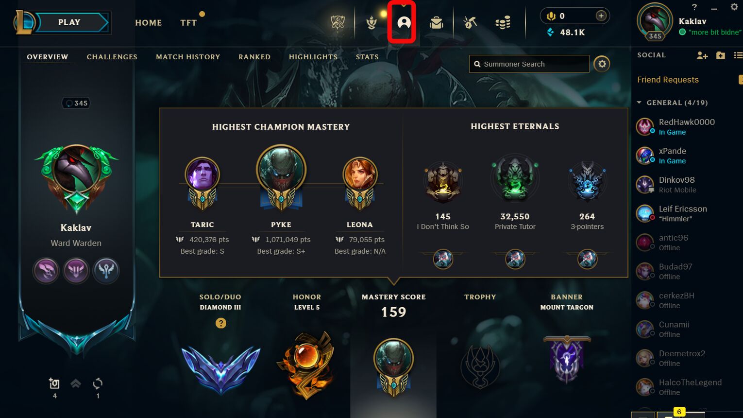 LoL - Profile Mastery Overview