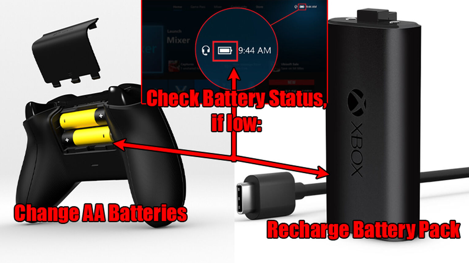 Xbox One Controller Check and Change Batteries