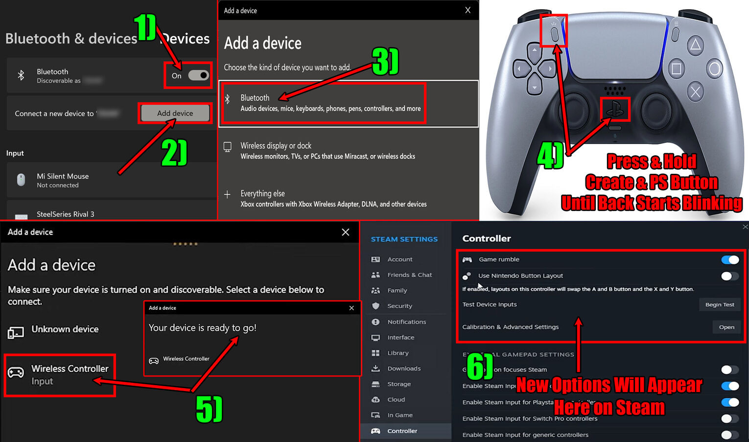 Steam How to Connect PS5 Controller With Bluetooth
