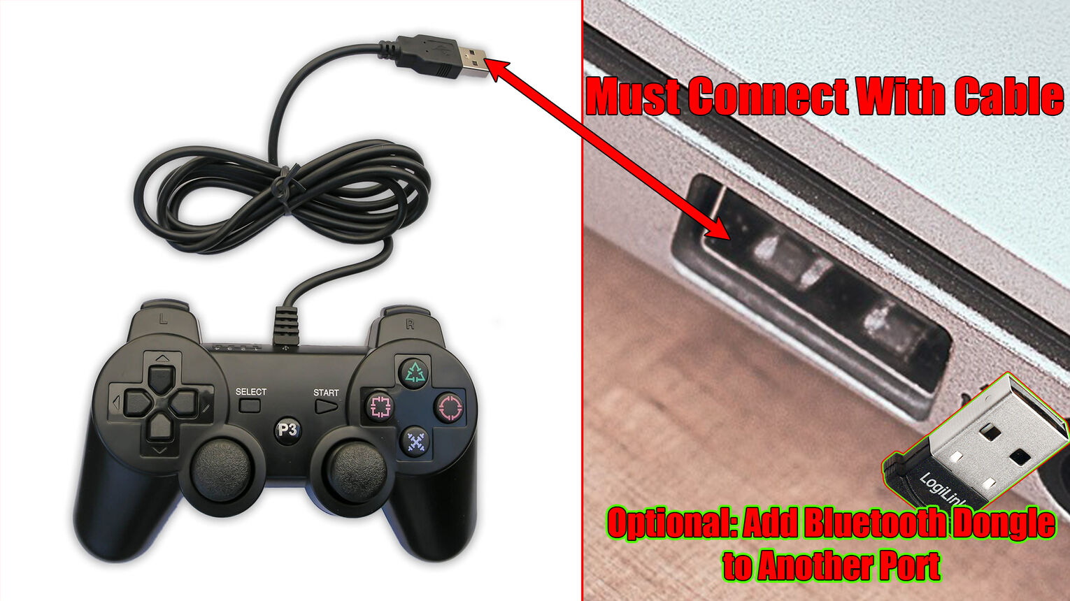 PS3 Controller and Bluetooth Dongle Connect to PC
