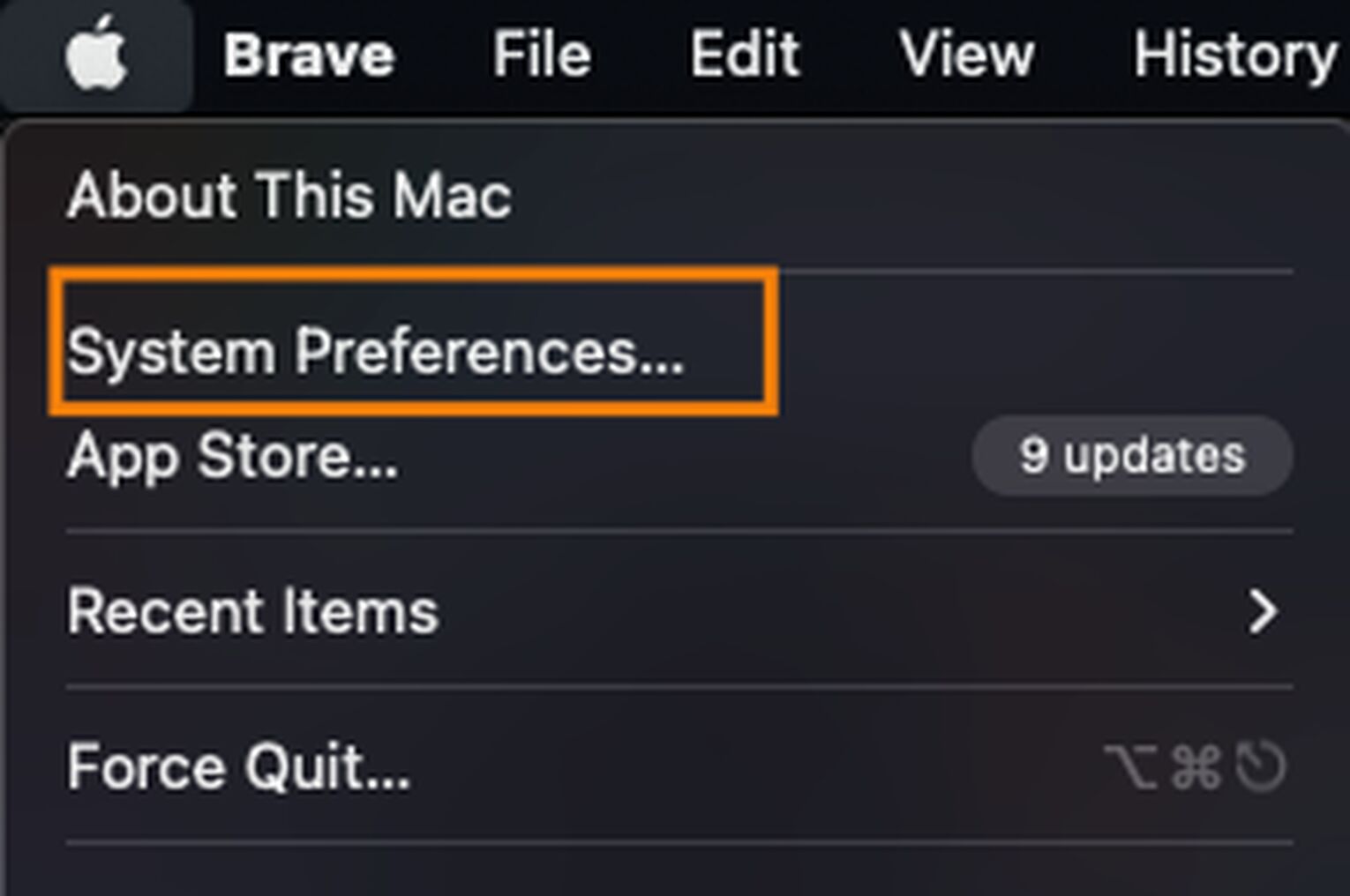 Clicking On System Preferences