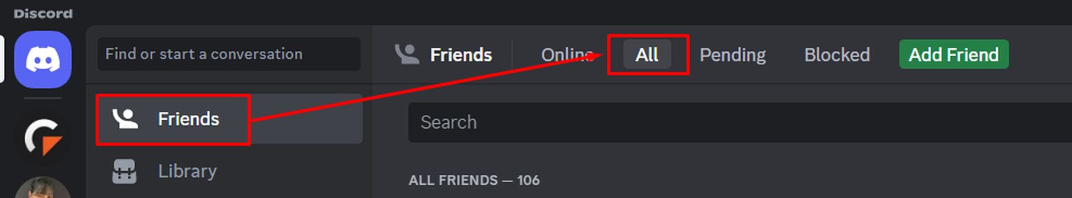 Going To Your Friends List On Discord Desktop