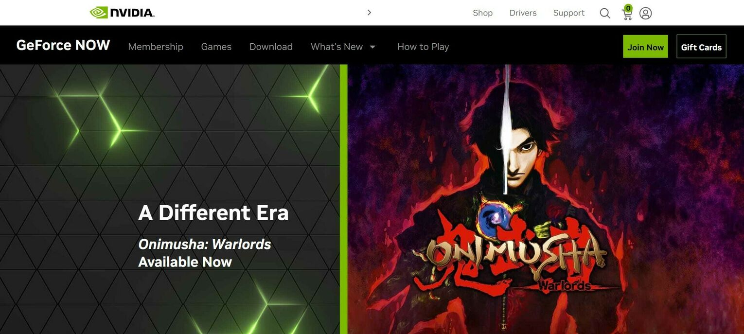 GeForce Now Landing Page
