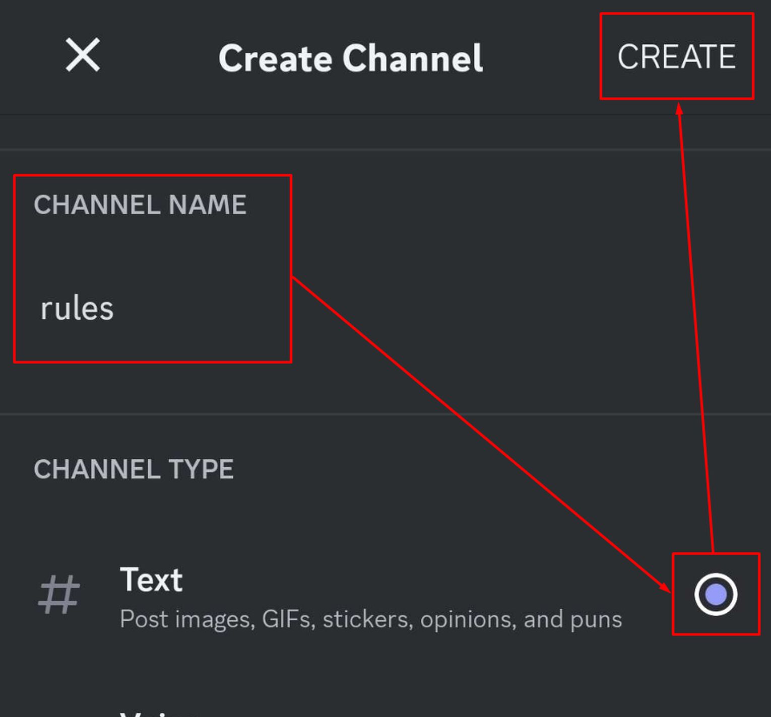 Naming The Text Channel