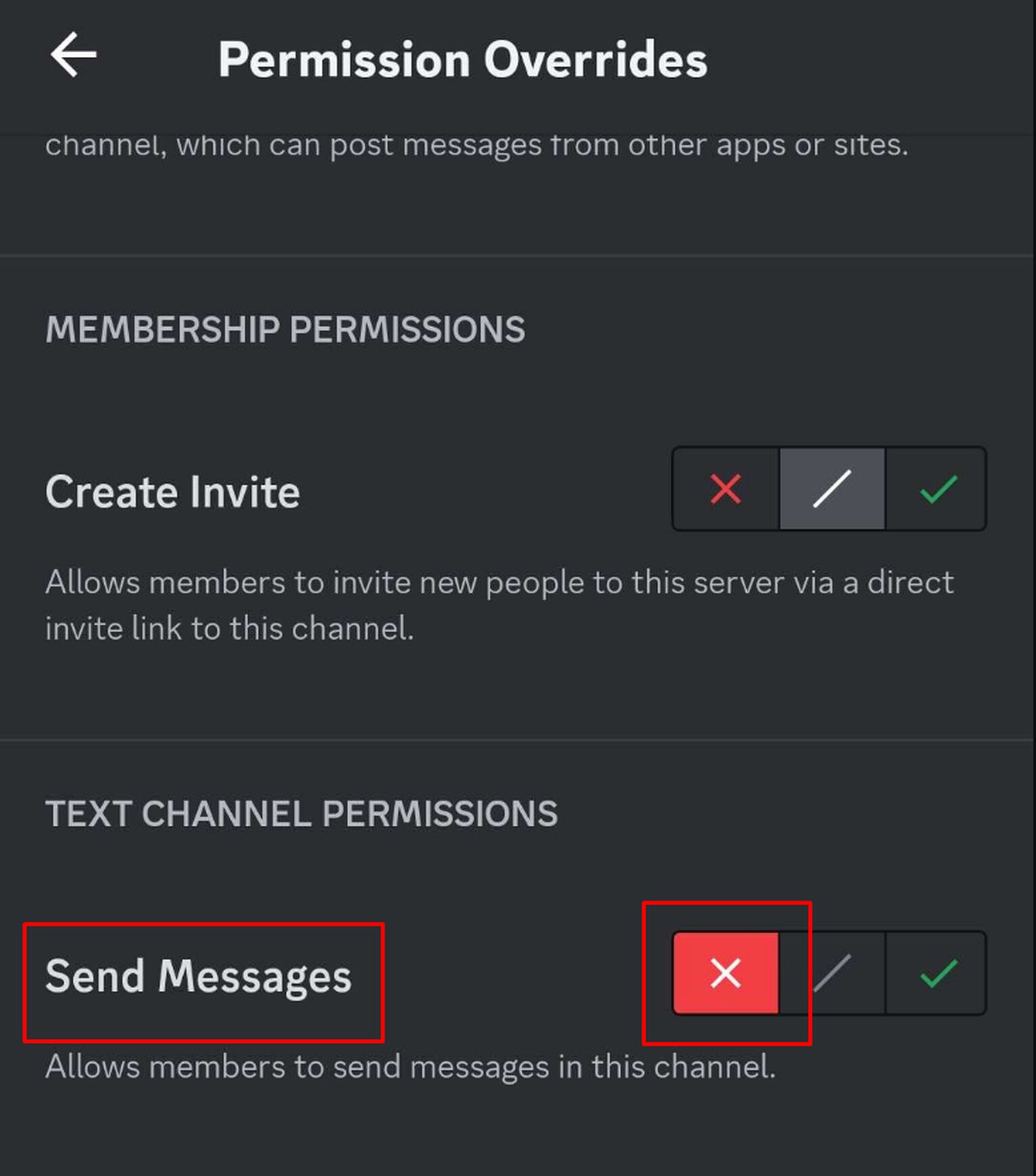Clicking The X Button On Send Messages