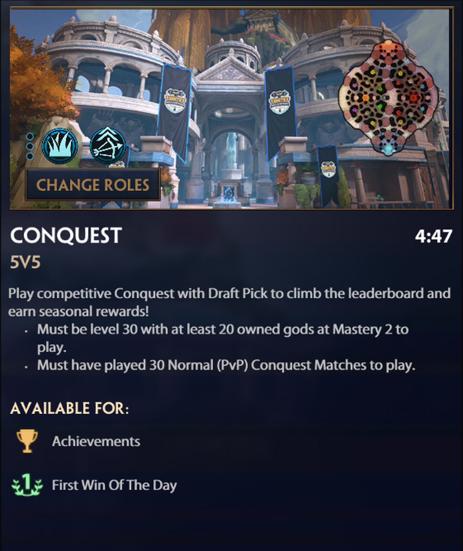 Conquest Requirements