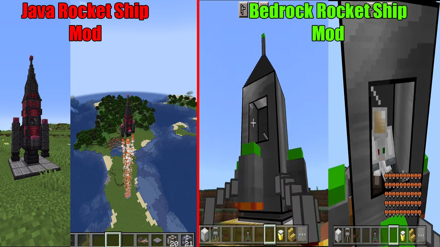 Minecraft Rocket Ship Java and Bedrock Edition Mods