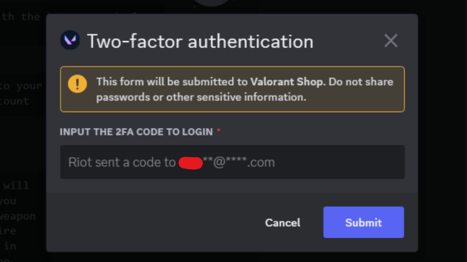 two factor authentication code