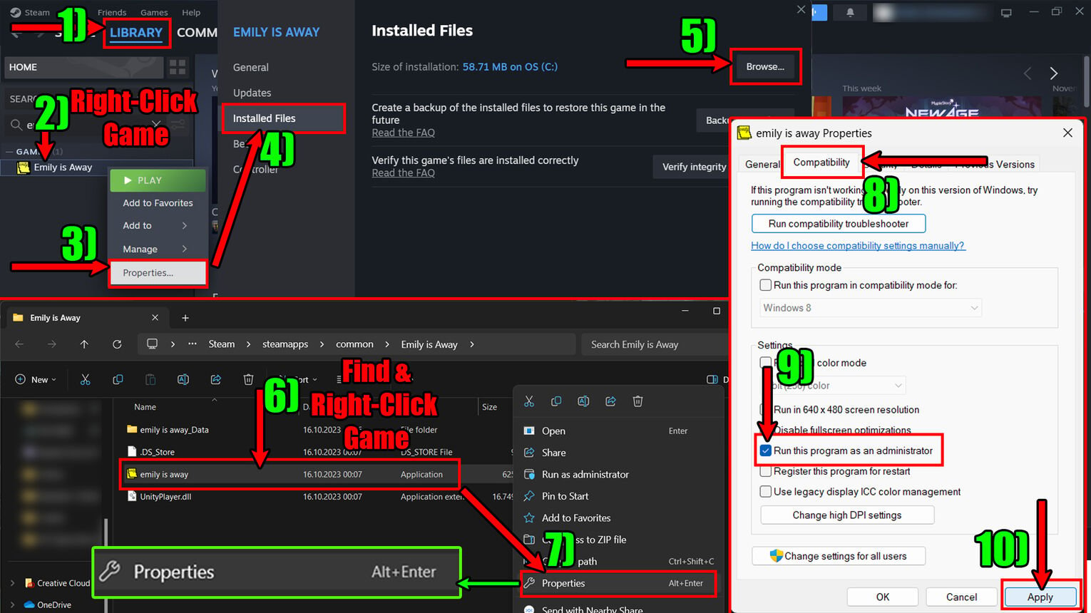 Steam How to Run Game as an Administrator