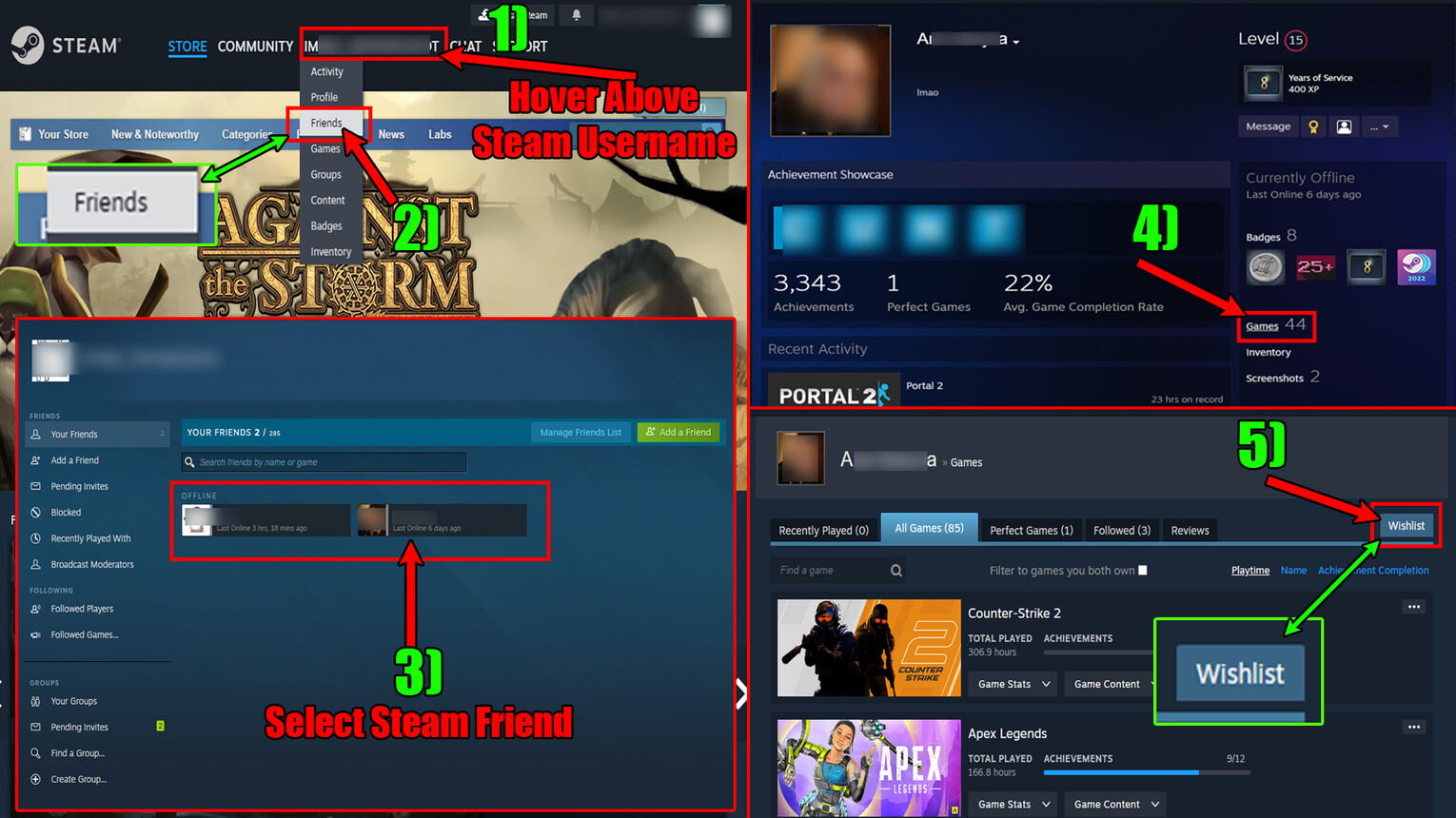 Steam How to See Friends Wishlist on Browser