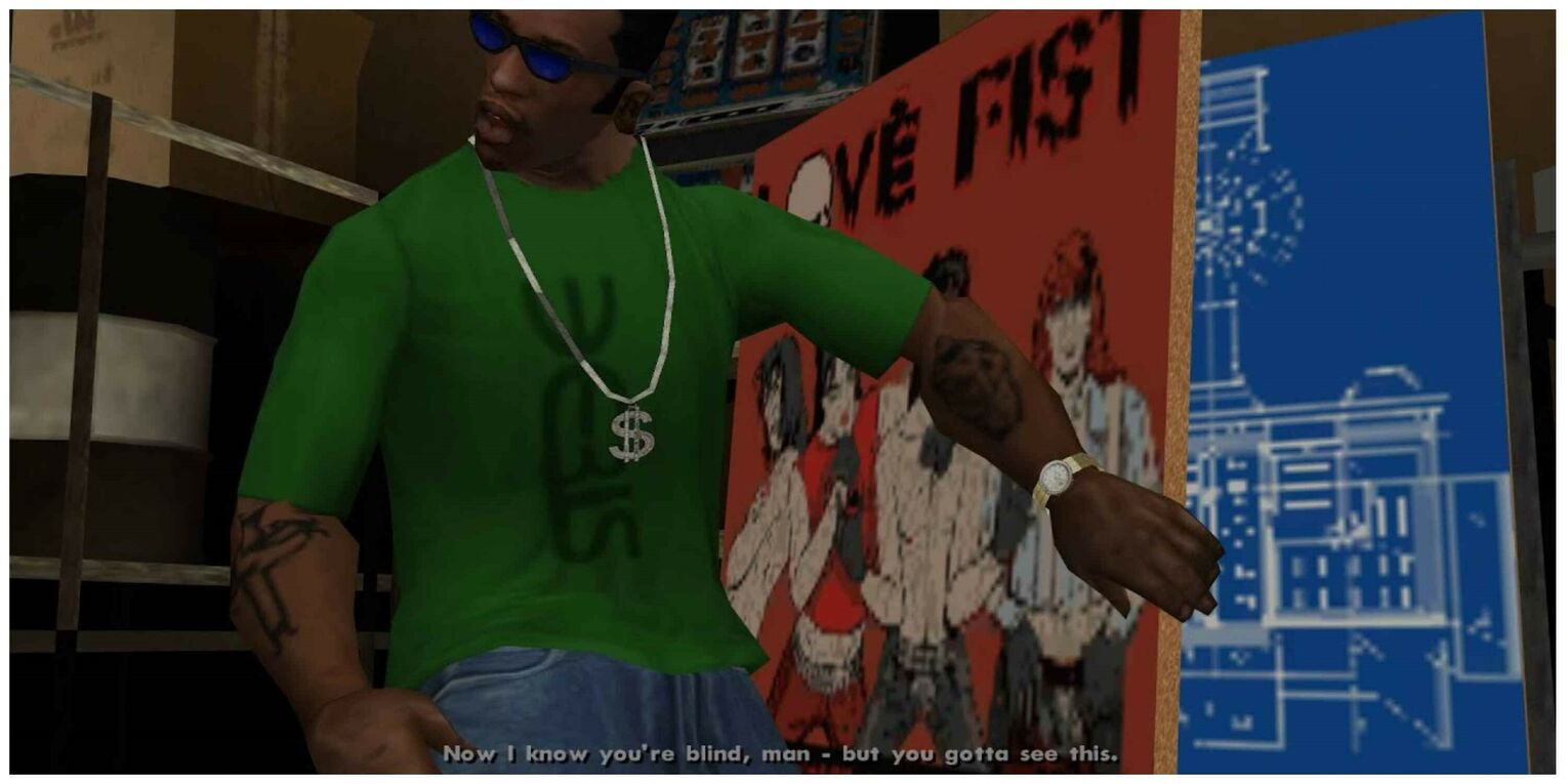 CJ blind quote from GTA: San Andreas