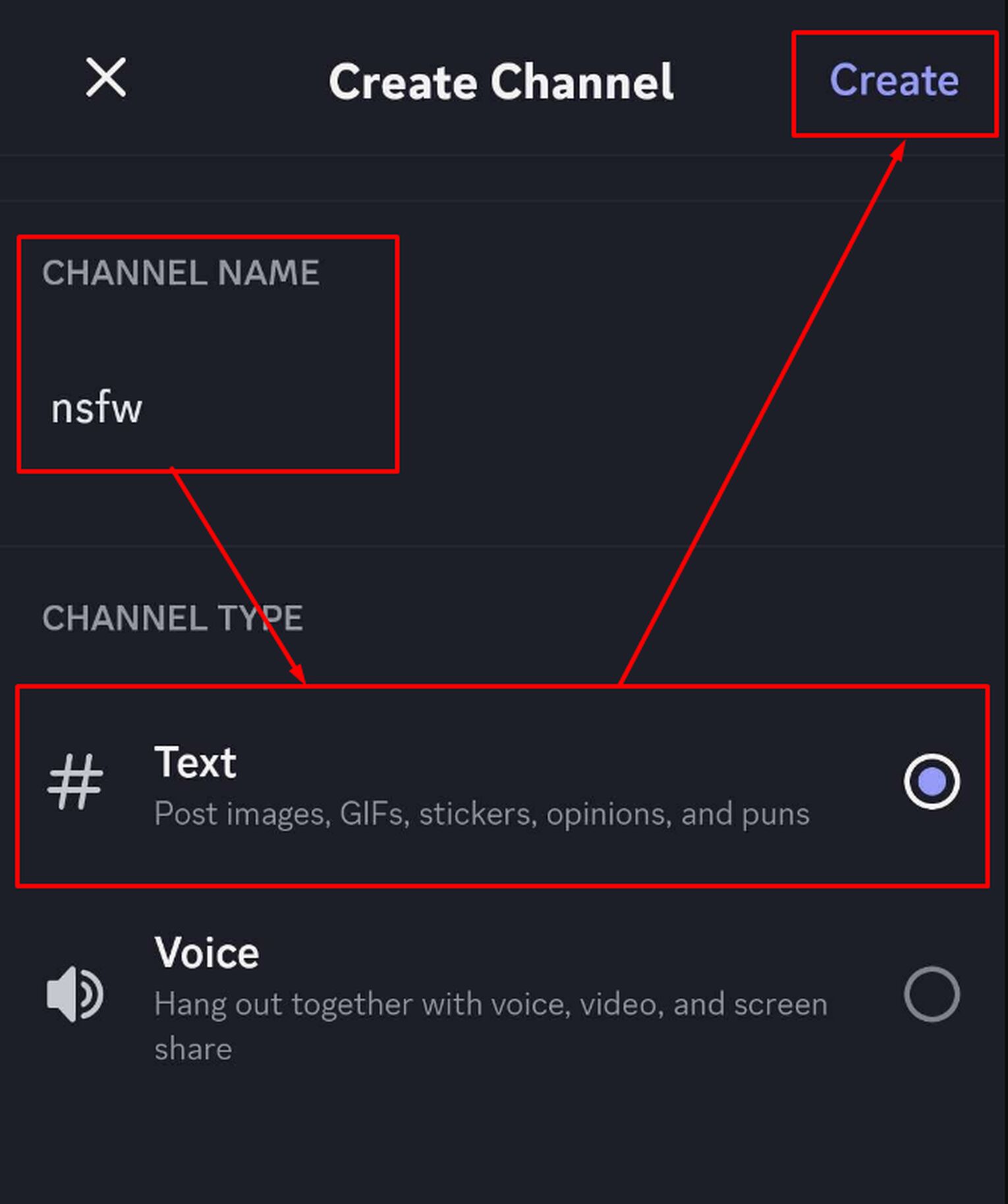 Create A Text Channel, Which Will Be Your NSFW Channel