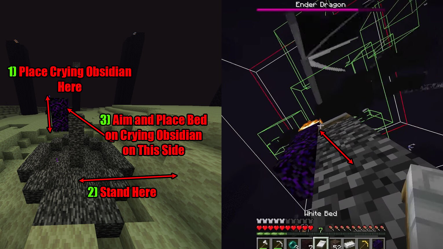 Minecraft Speedrun Defeat Ender Dragon With Crying Obsidian and Beds