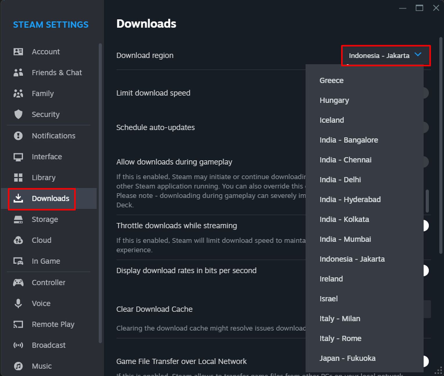 Change Your Steam’s Download Server