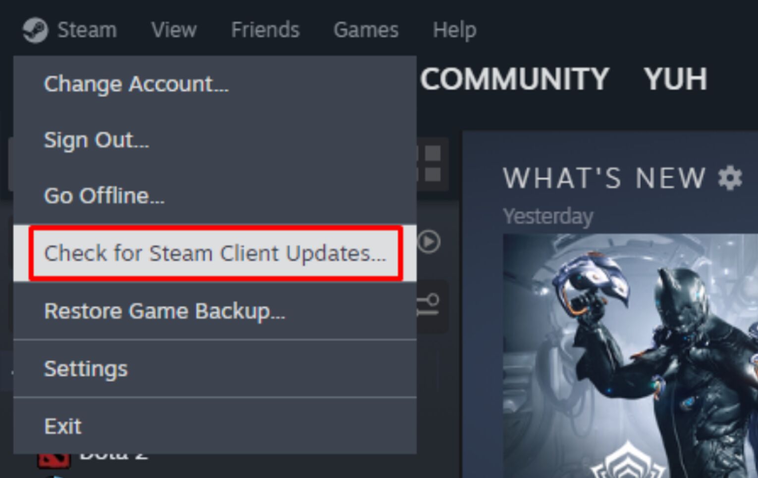 Update Your Steam Client