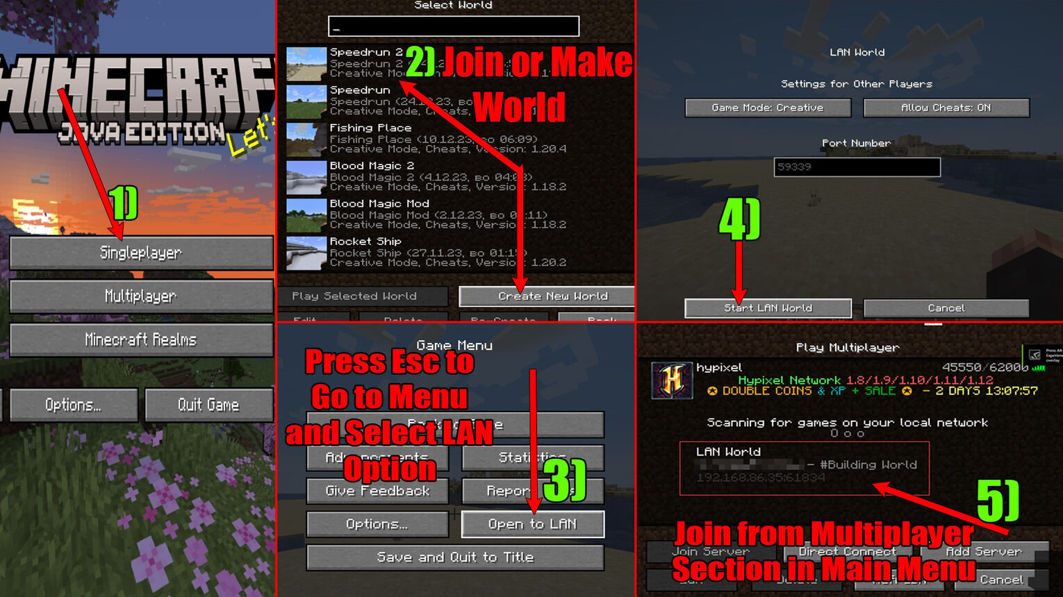 Minecraft How to Join LAN World Java Edition