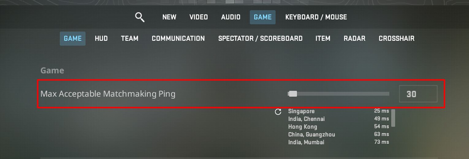 Adjust Maximum Ping Through CS2 Settings