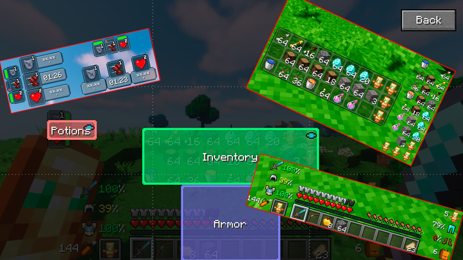 Minecraft Best HUD Mods Inventory HUD Plus