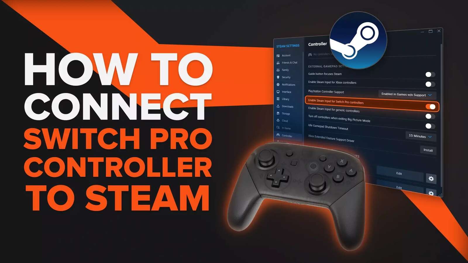 How to Connect a Nintendo Switch Pro Controller to Steam