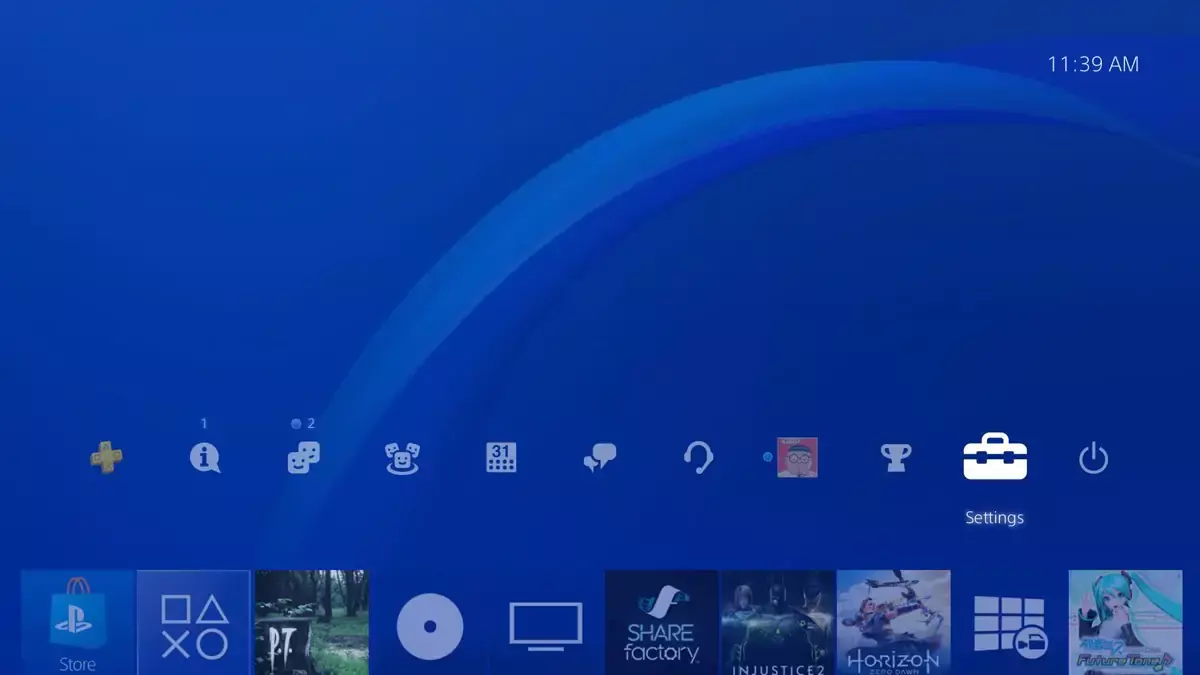 PS4 Home screen